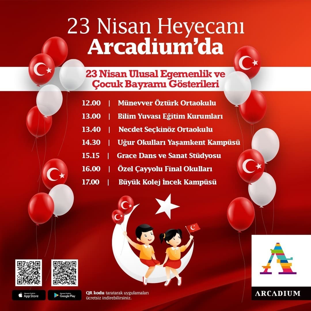 arcadium avm 23 nisan etkinlik