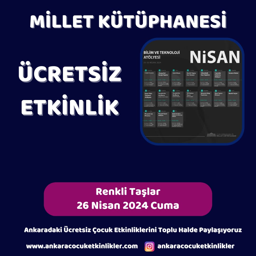 millet kutuphanesi 26 nisan Renkli Taslar