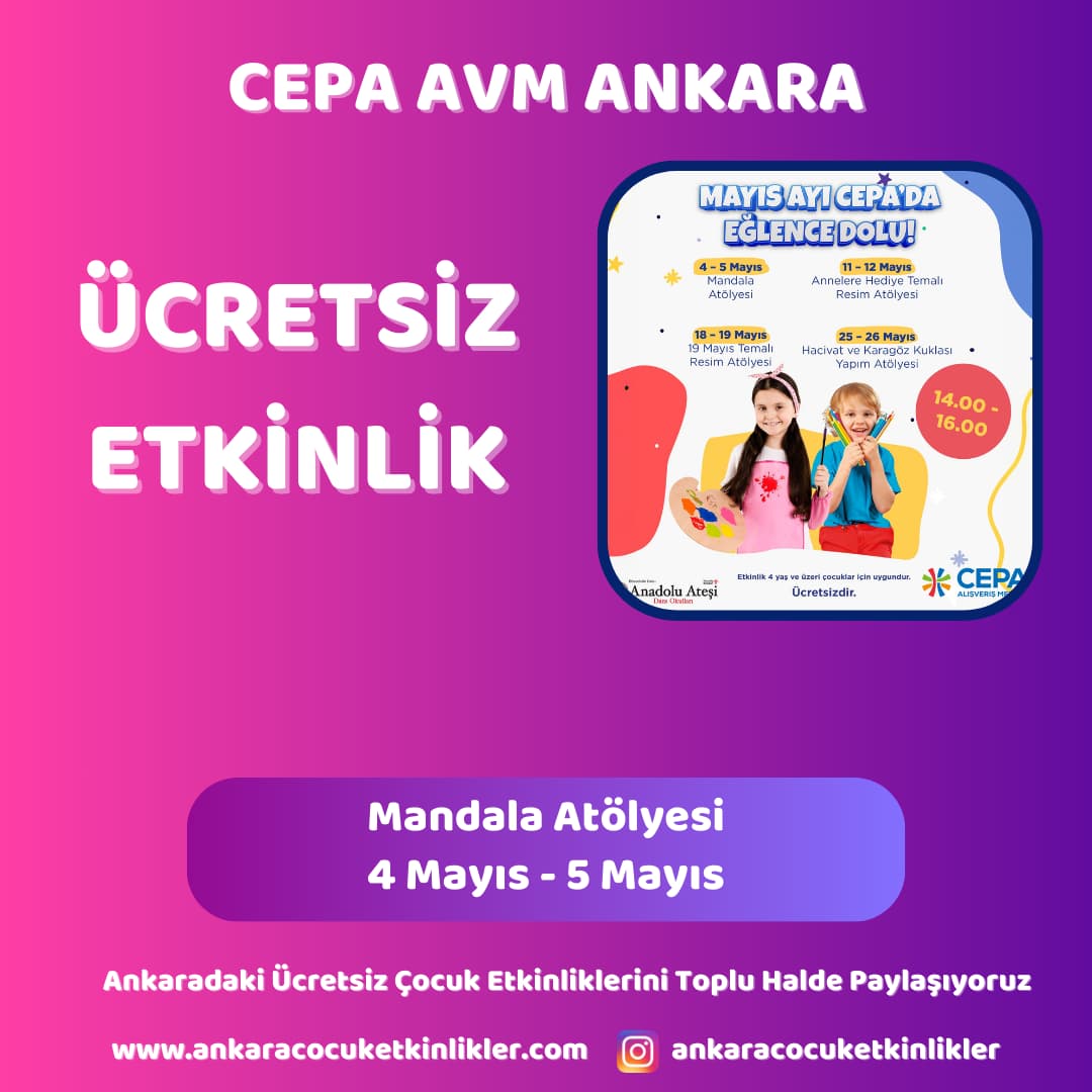 cepa avm ankara 45 mayis Mandala Atolyesi