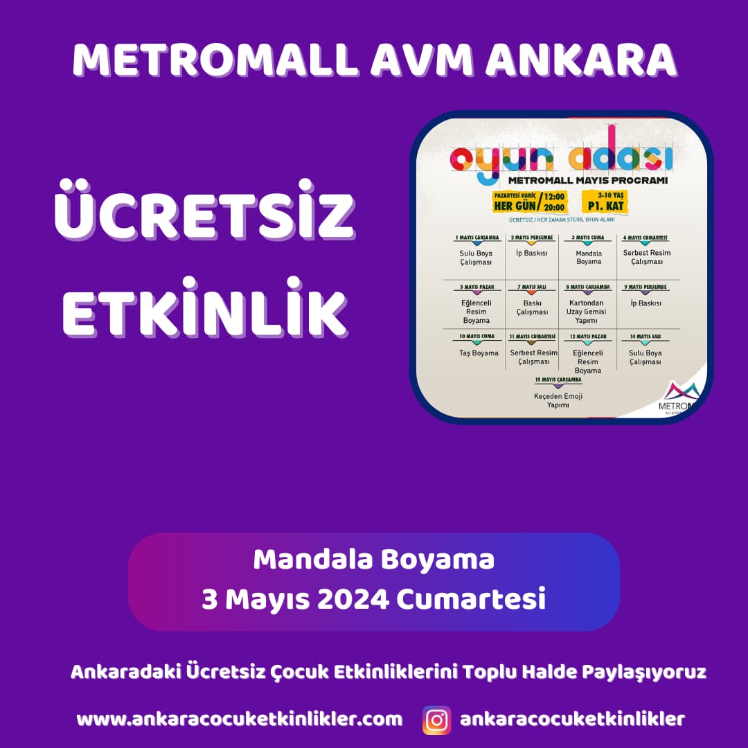 metromall avm 3 mayis Mandala Boyama