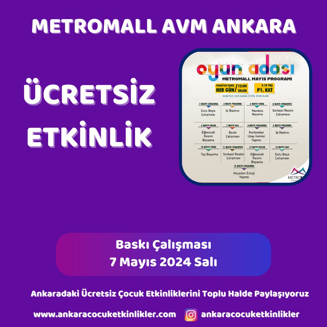 metromall avm 7 mayis Baski Calismasi