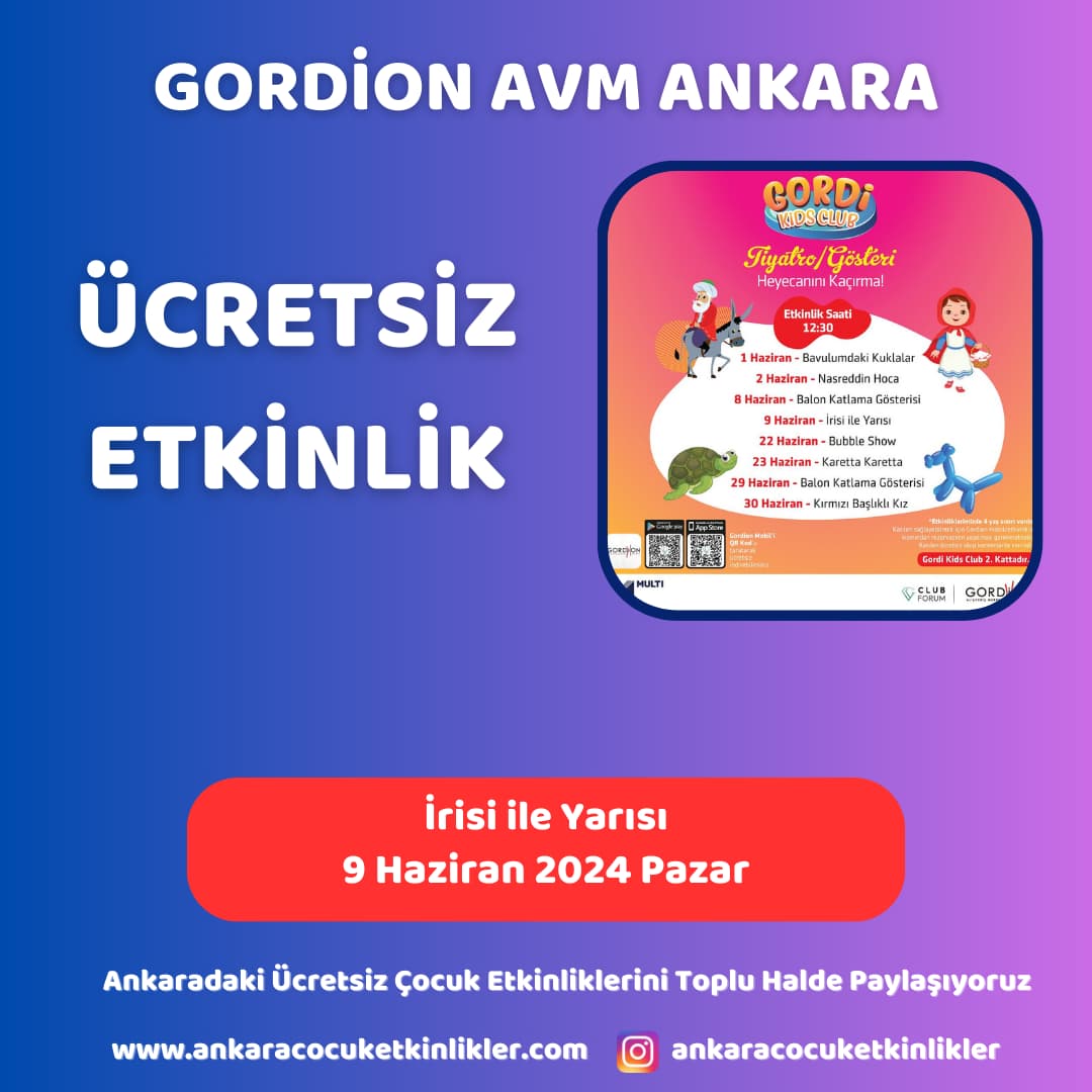 gordion avm 9 haziran Irisi ile Yarisi