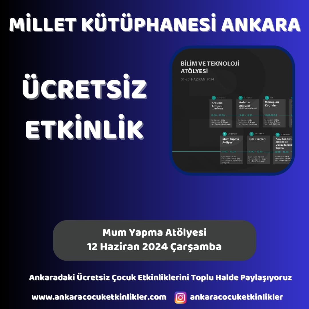 millet kutuphanesi 12 haziran Mum Yapma Atolyesi