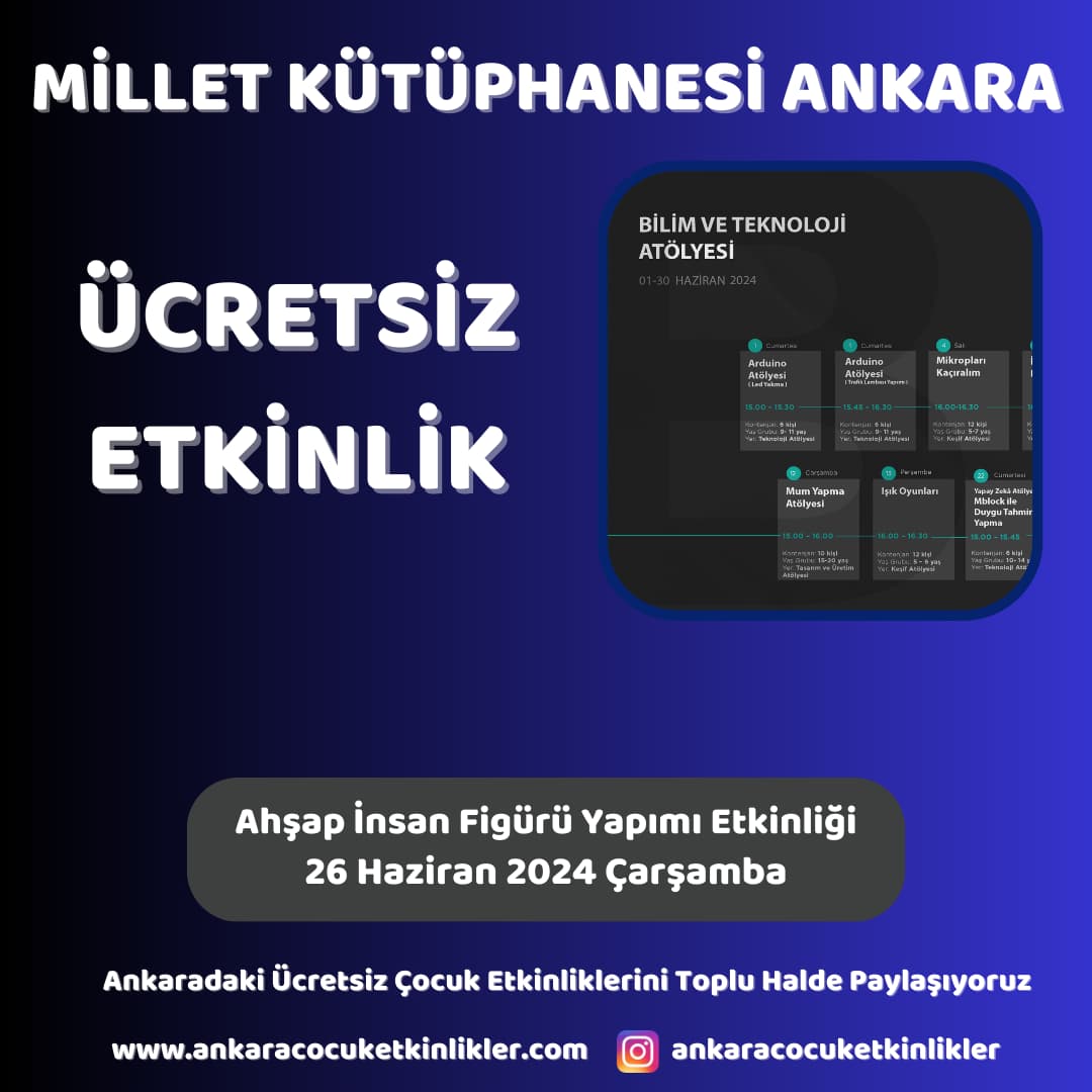 millet kutuphanesi 26 haziran Ahsap Insan Figuru Yapimi