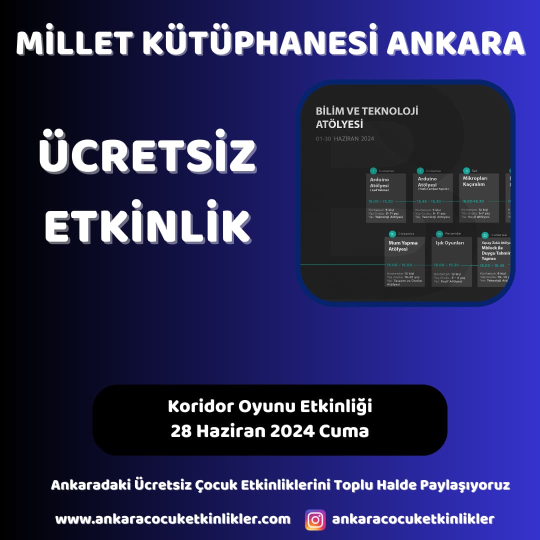 millet kutuphanesi 28 haziran Koridor Oyunu etkinligi