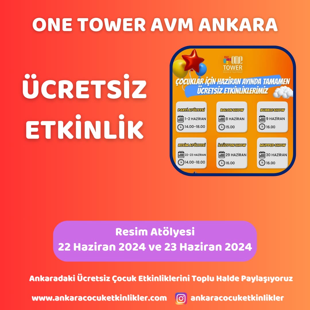one tower avm 2223 haziran Resim Atolyesi
