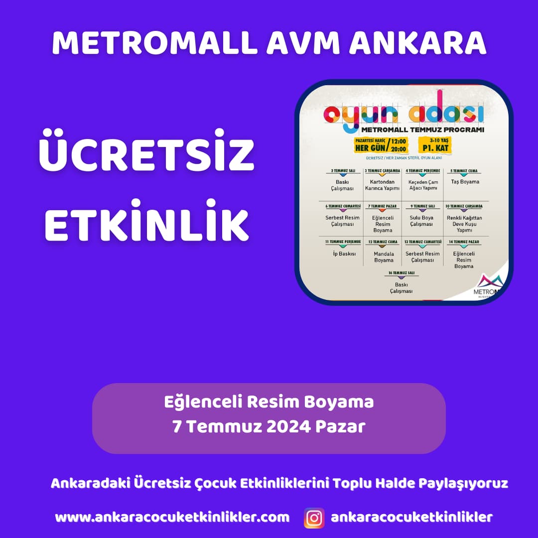 metromall avm 7 temmuz Eglenceli Resim Boyama