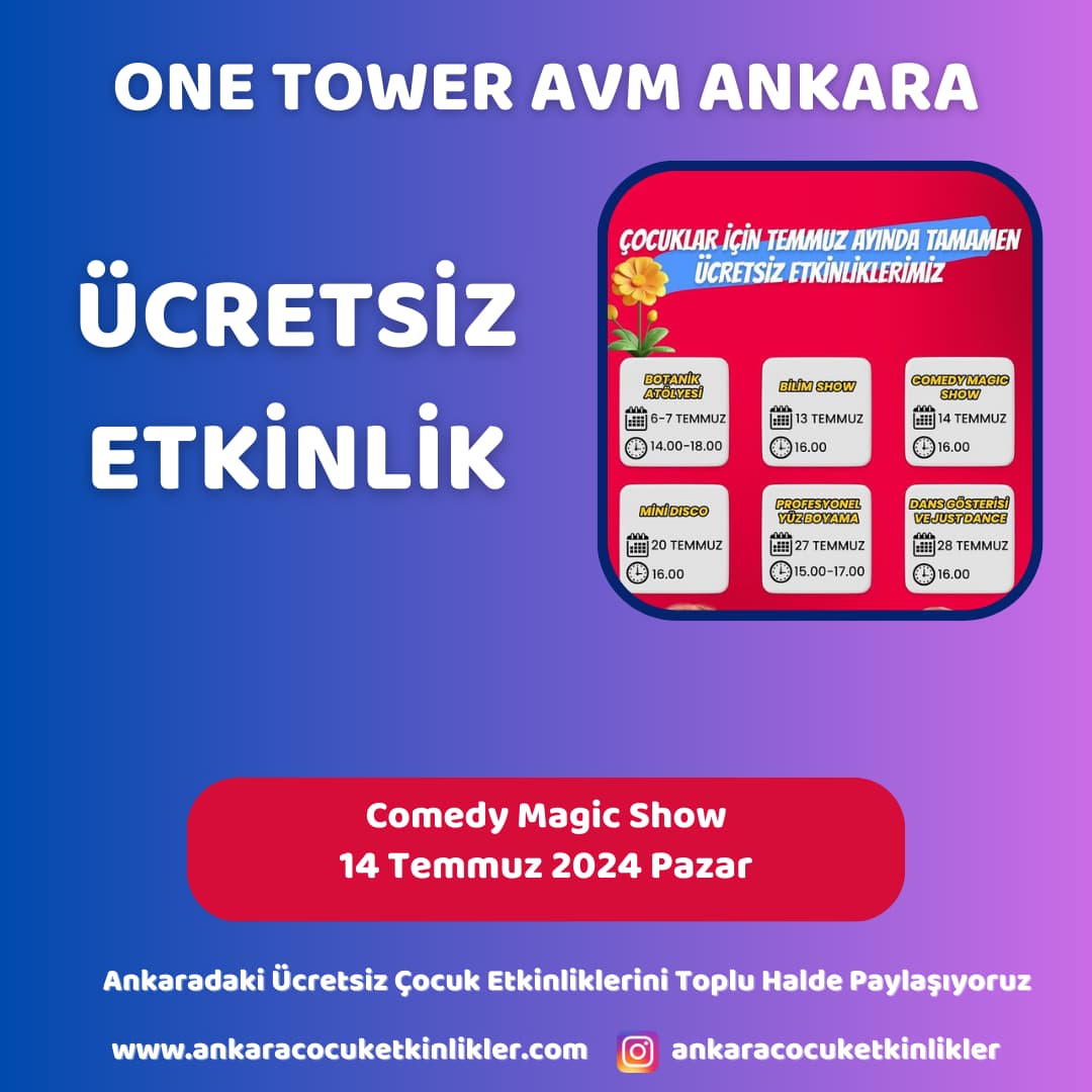one tower 14 temmuz Comedy Magic Show