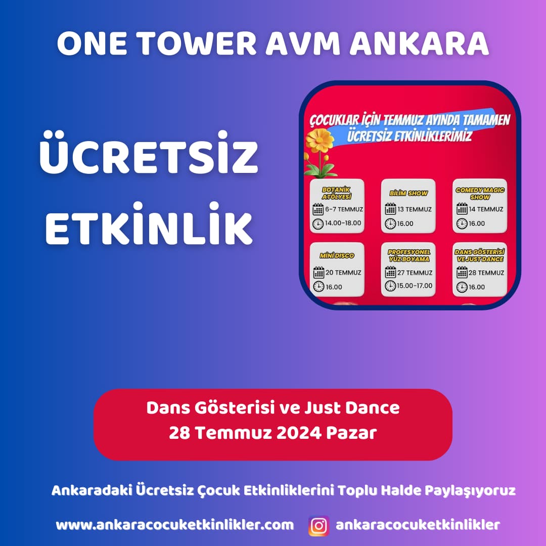 one tower avm 28 temmuz Dans Gosterisi ve Just Dance
