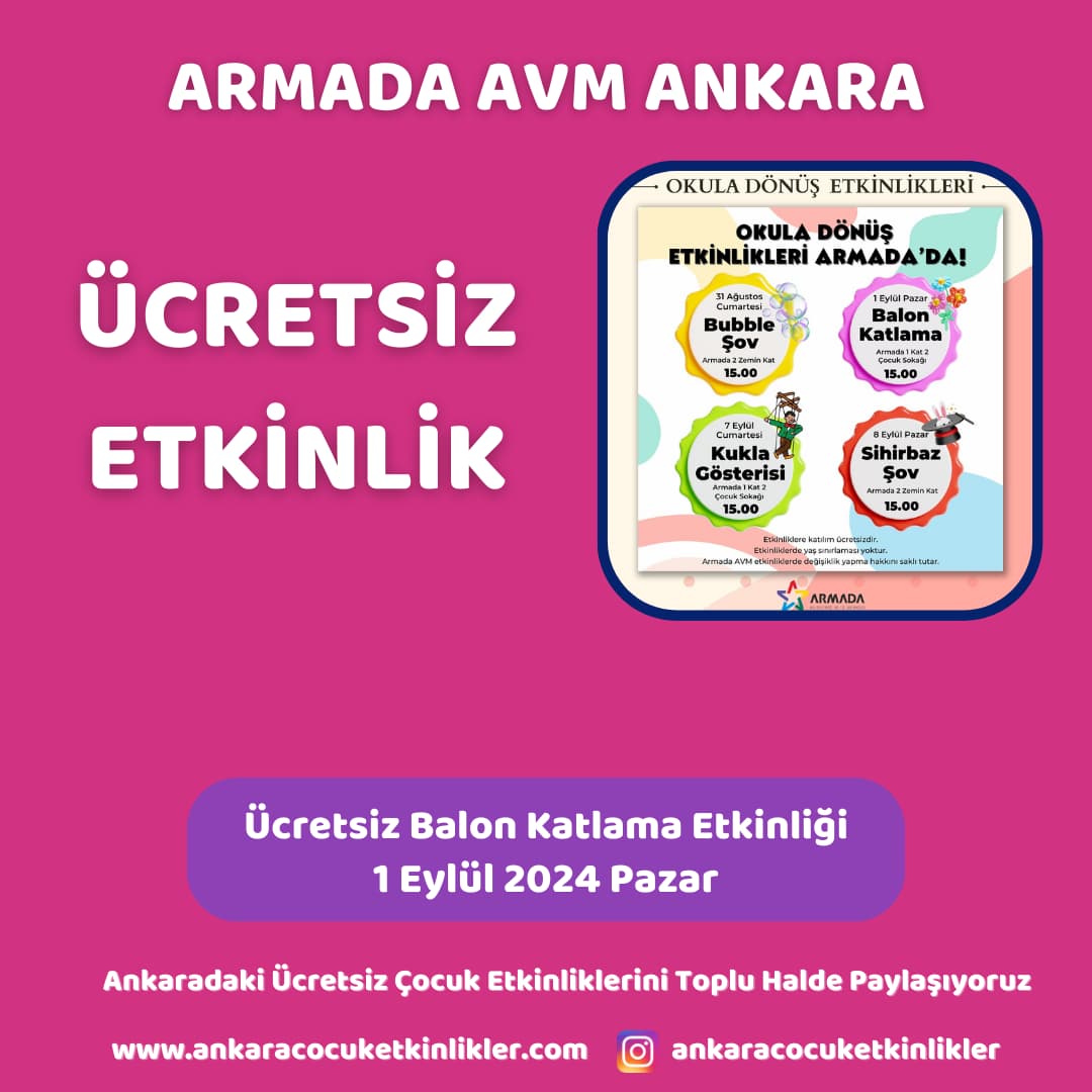 armada avm 1 eylul Ucretsiz Balon Katlama Etkinligi