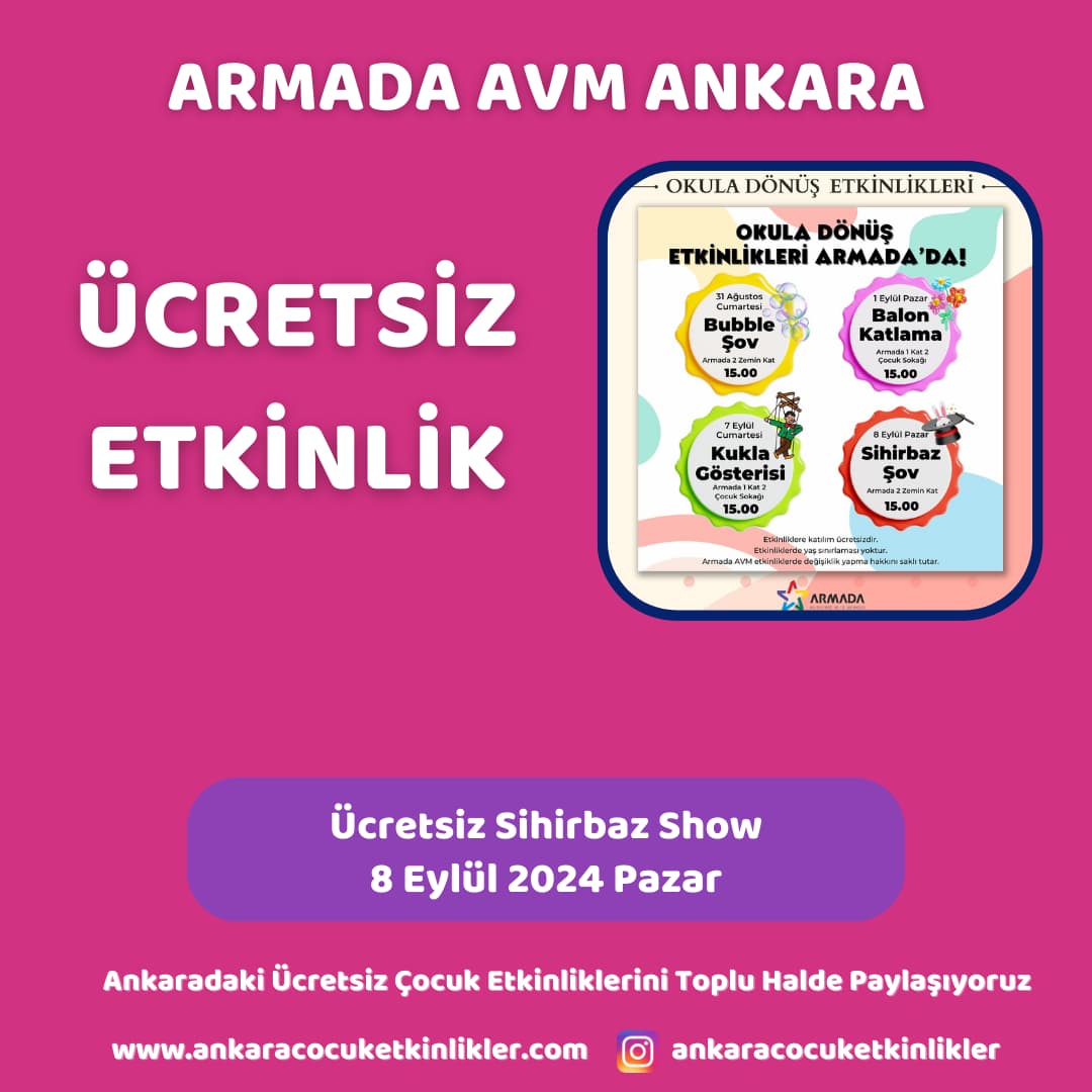 armada avm 8 eylul Ucretsiz Sihirbaz Show