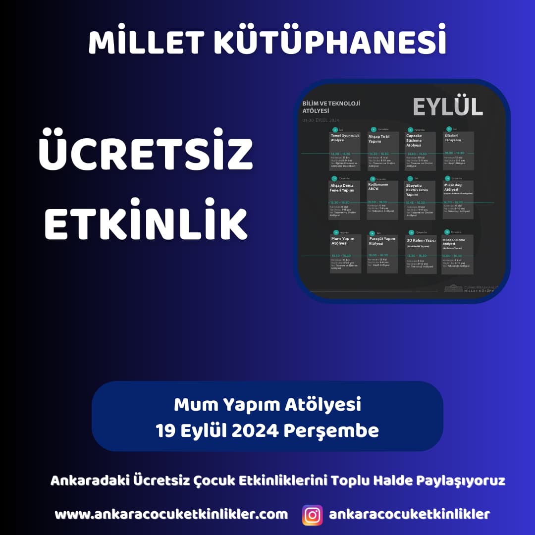 millet kutuphanesi 19 eylul Mum Yapim Atolyesi