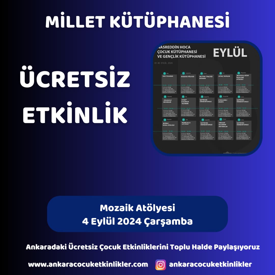 millet kutuphanesi 4 eylul Mozaik Atolyesi