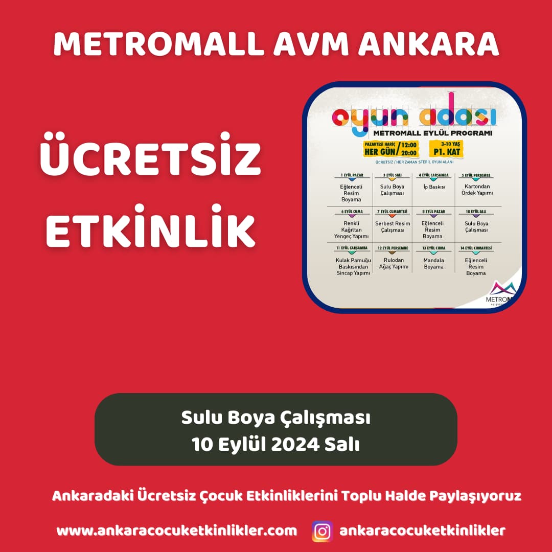 metromall avm ankara 10 eylul Sulu Boya Calismasi