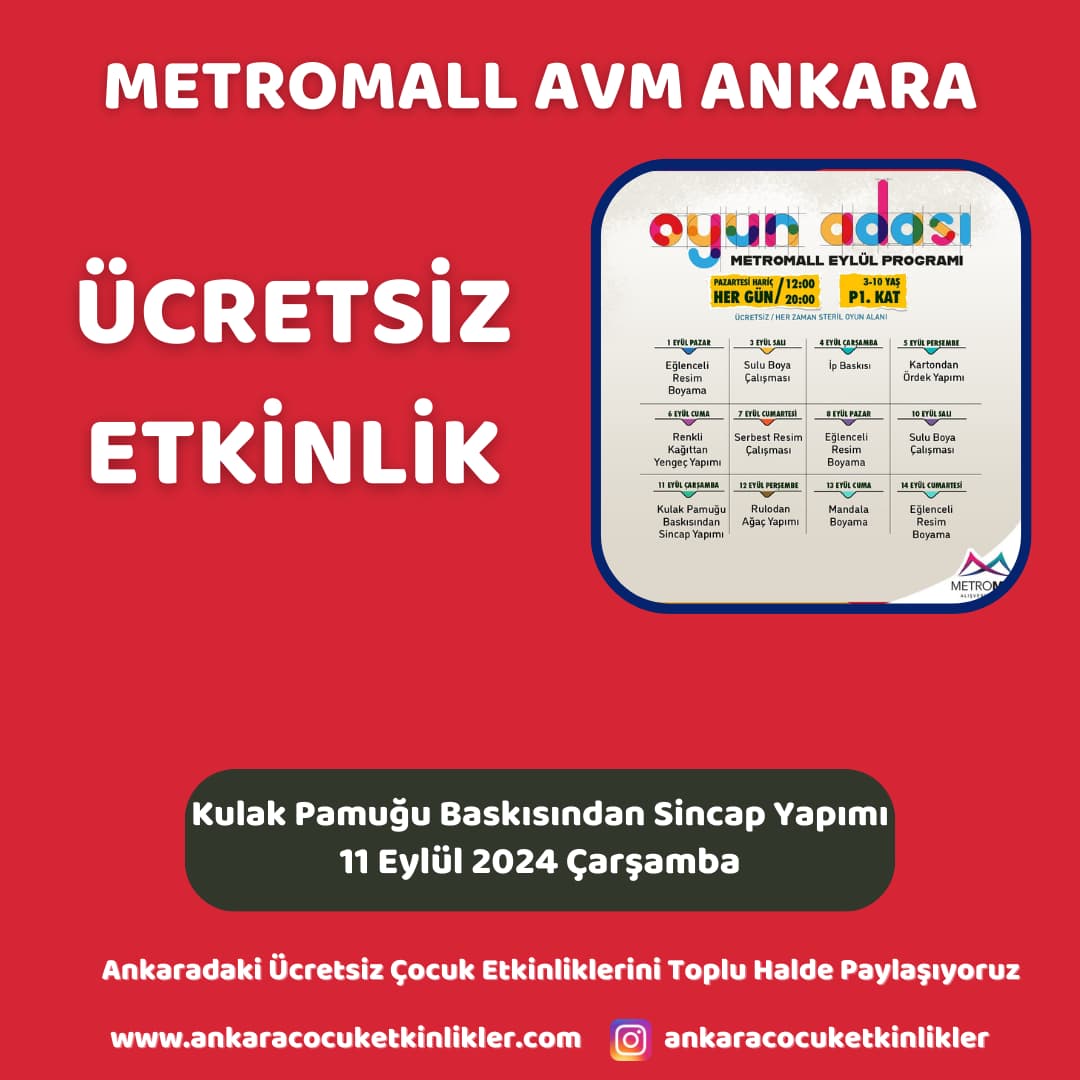 metromall avm ankara 11 eylul Kulak Pamugu Baskisindan Sincap Yapimi
