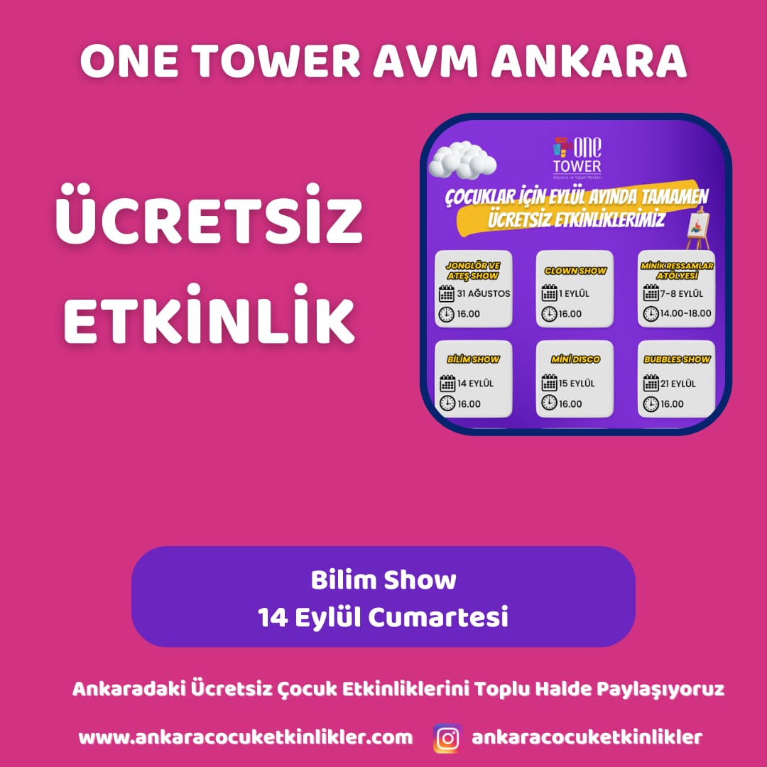 one tower avm 14 eylul Bilim Show