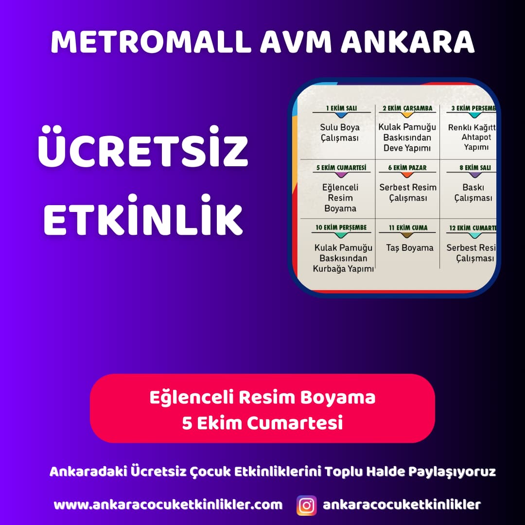 metromall avm 5 ekim eglenceli resim boyama