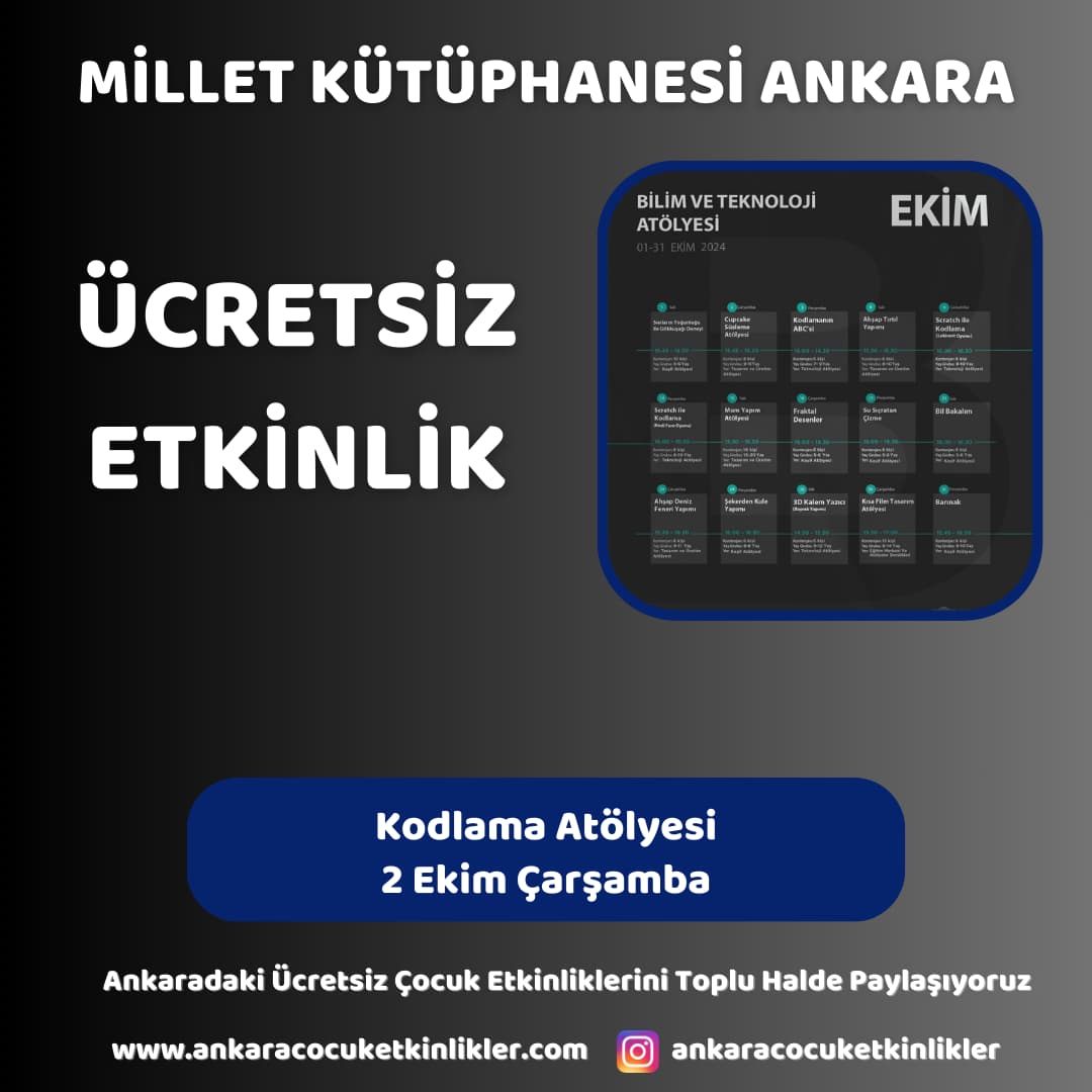 millet kutuphanesi 2 ekim kodlama atolyesi