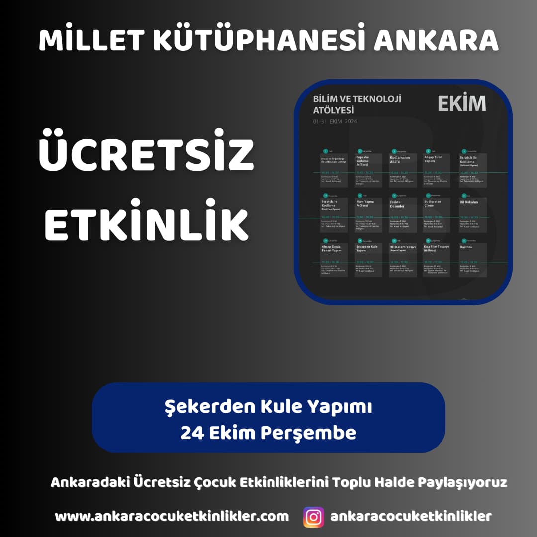 millet kutuphanesi 24 ekim sekerden kule yapimi