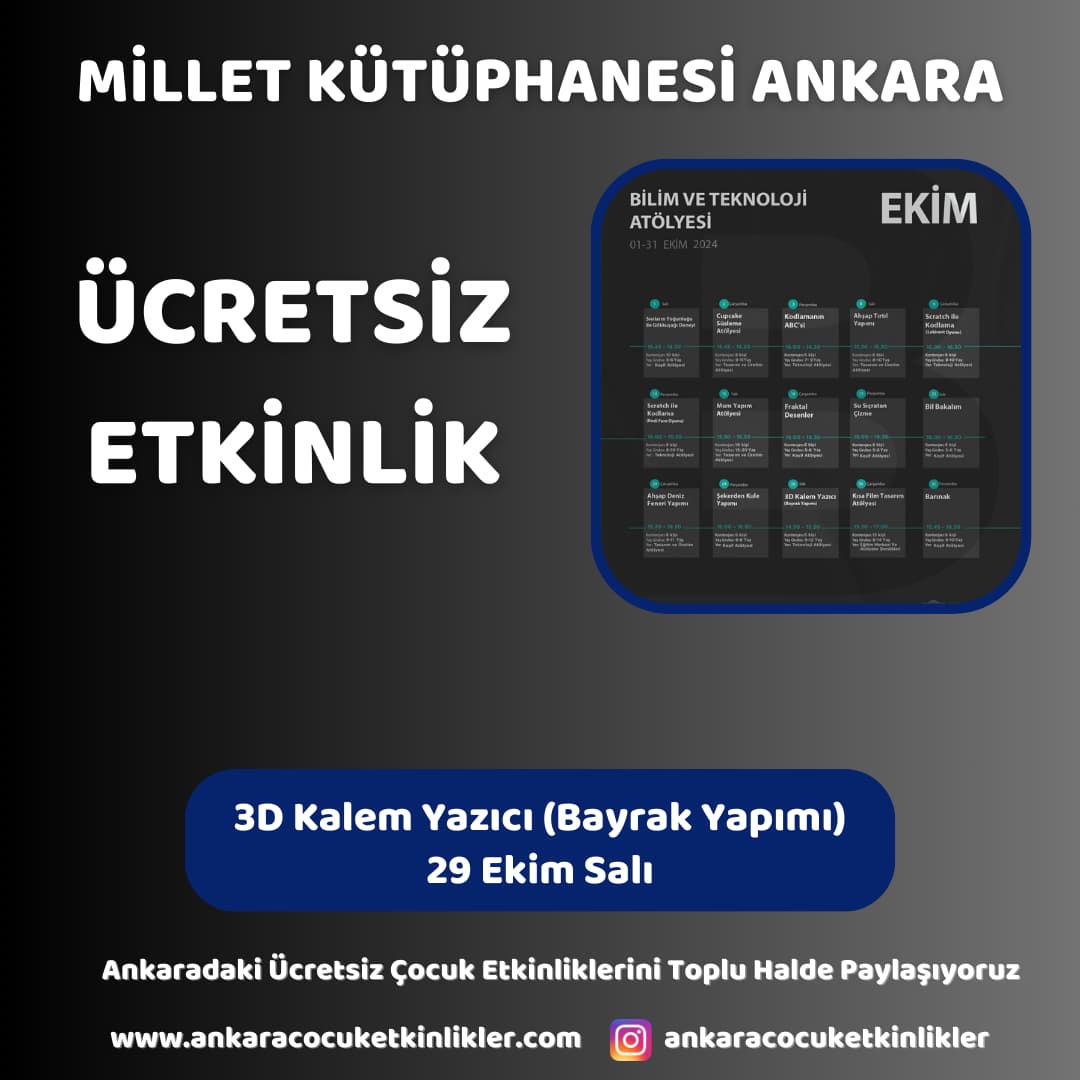 millet kutuphanesi 29 ekim 3 d kalem yazici bayrak yapimi