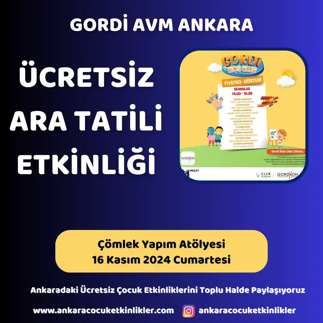 gordi avm ankara 16 kasim Comlek Yapim Atolyesi