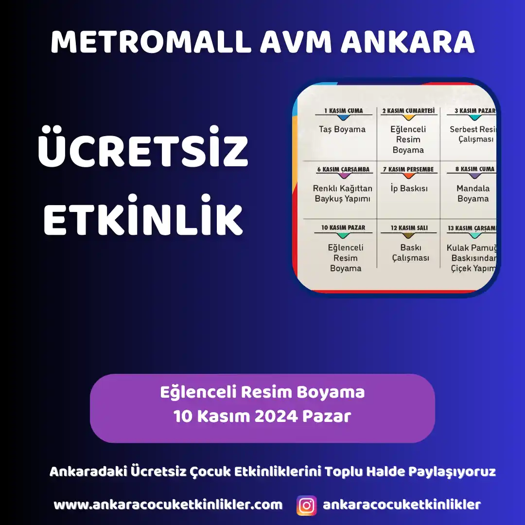 metromall avm 10 kasim eglenceli resim boyama