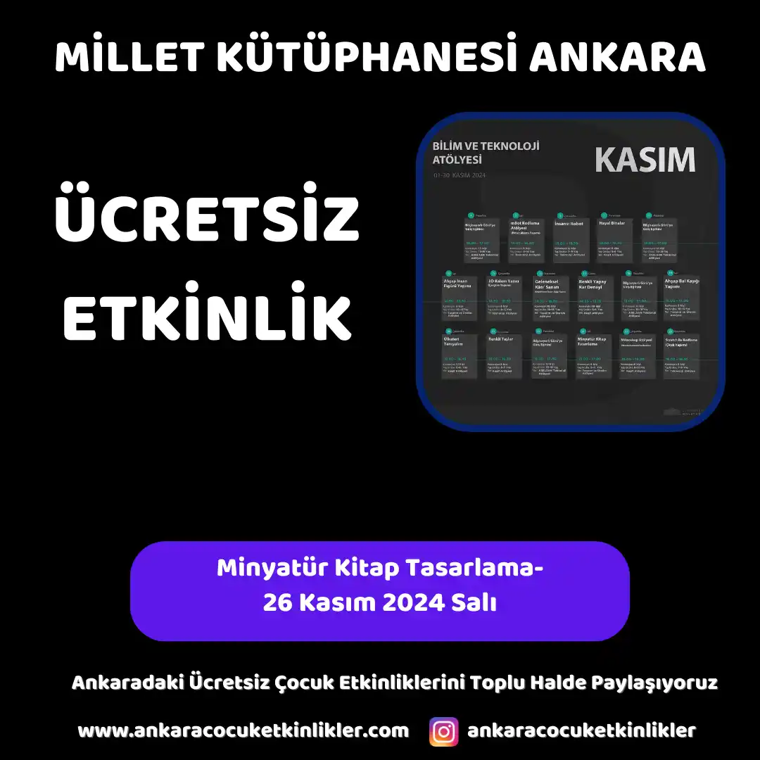 millet kutuphanesi 26 ekim Minyatur Kitap Tasarlama