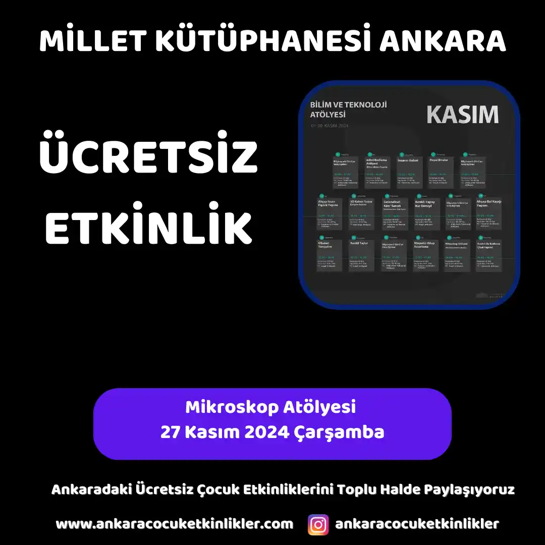 millet kutuphanesi 27 kasim Mikroskop Atolyesi