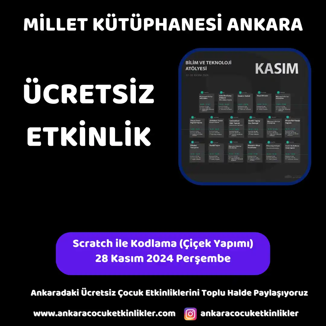 millet kutuphanesi 28 kasim Scratch ile Kodlama Cicek Yapimi