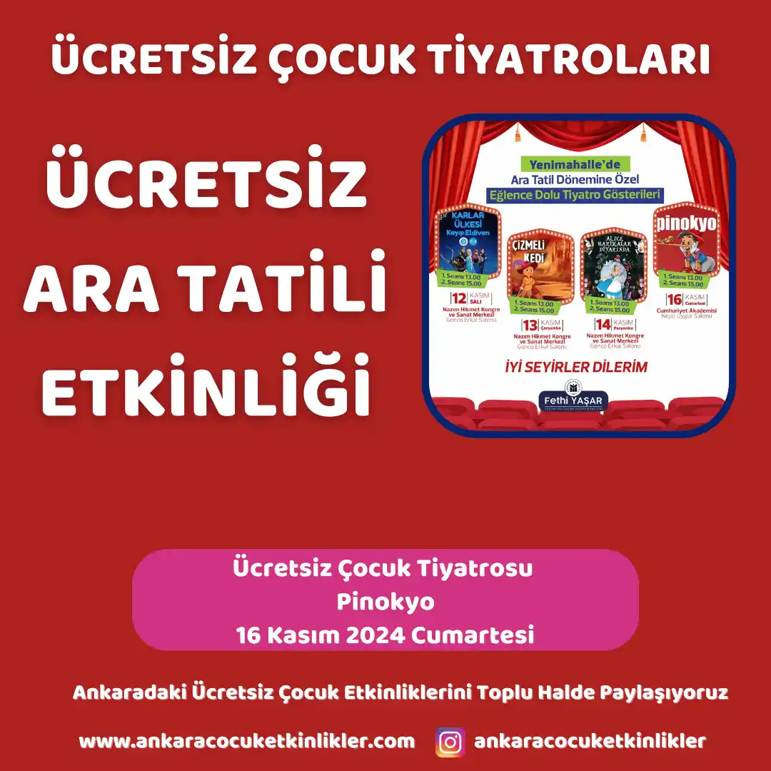 yenimahalle belediyesi 16 kasim Pinokyo