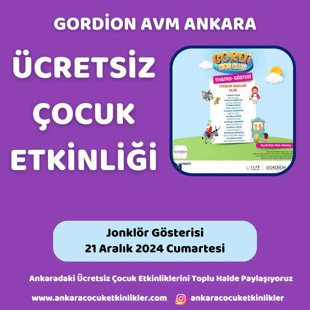 gordion avm 21 aralik Jonklor Gosterisi