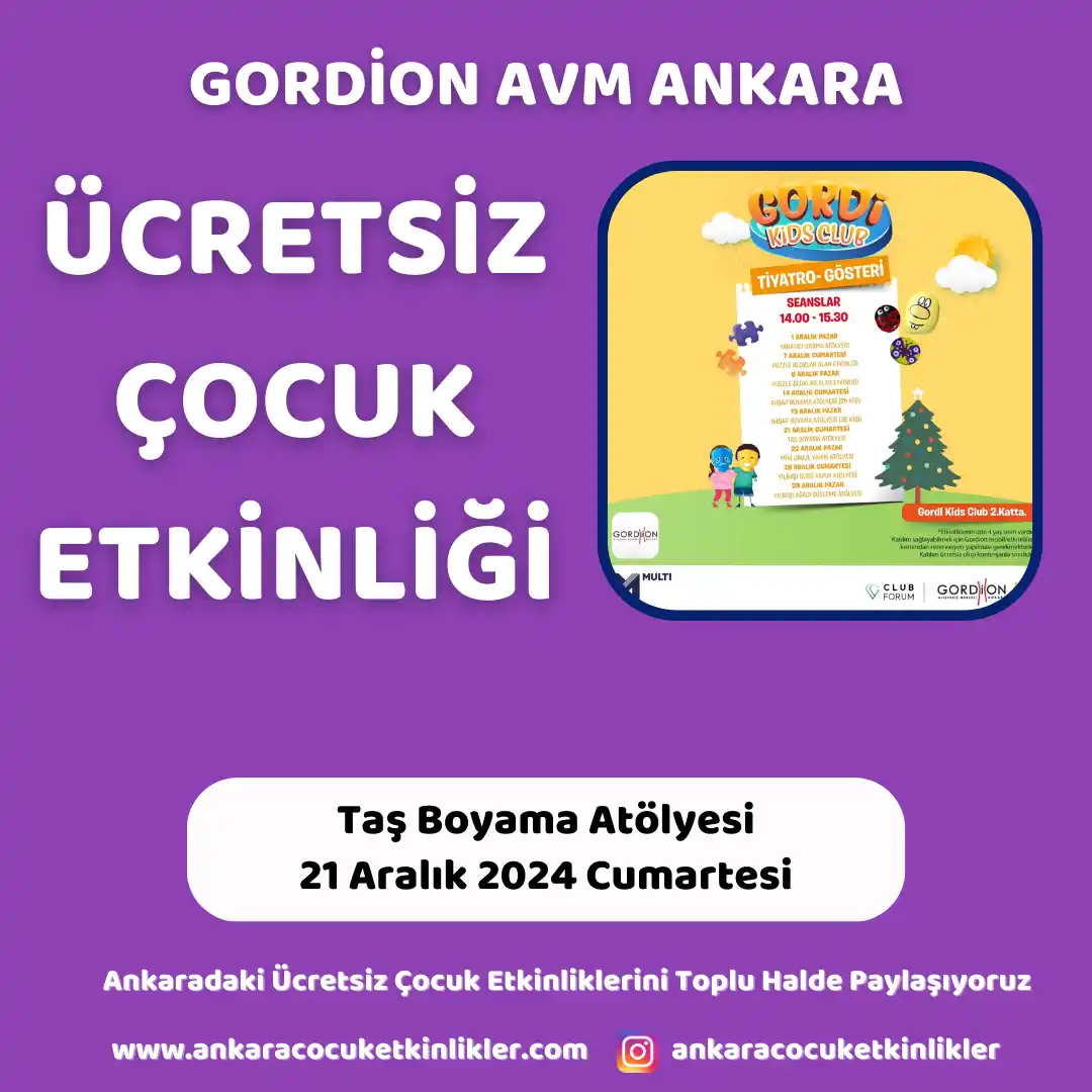 gordion avm 21 aralik Tas Boyama Atolyesi