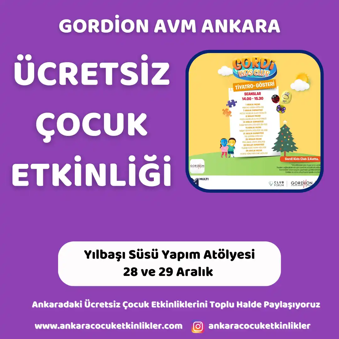 gordion avm 2829 aralik Yilbasi Susu Yapim Atolyesi