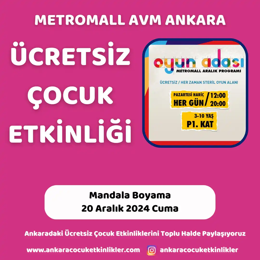 metromall avm 20 aralik Mandala Boyama