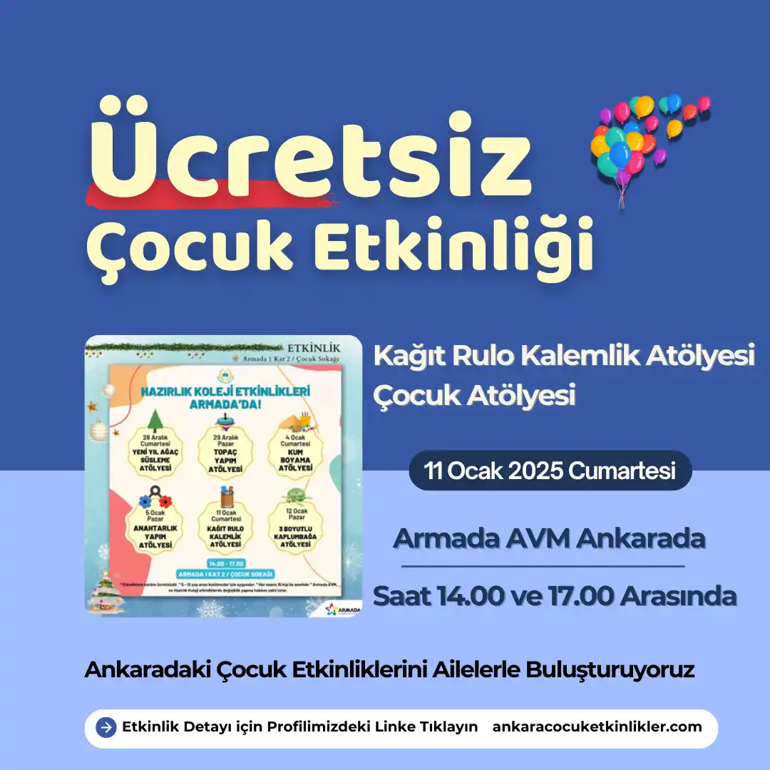 armada avm 11 ocak Kagit Rulo Kalemlik Atolyesi