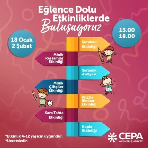 cepa avm ara tatil etkinlikleri