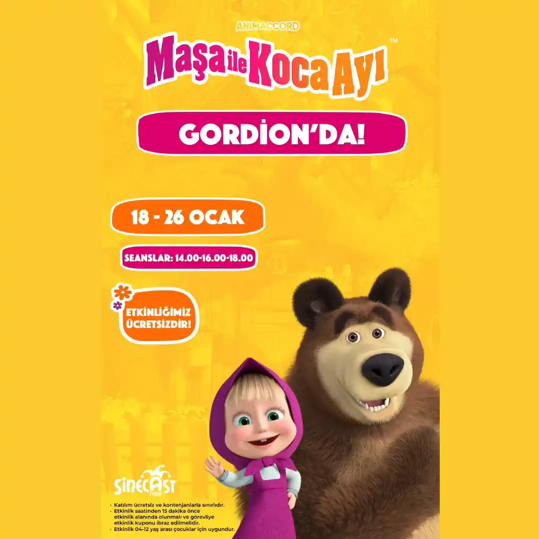 gordion avm 1826 ocak masa ile koca ayi