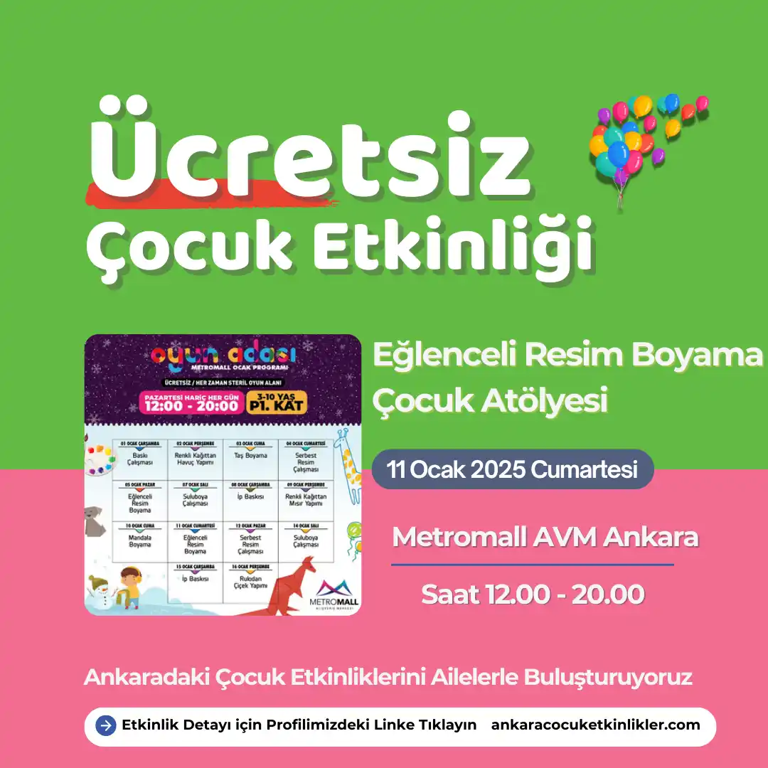 metromall avm 11 ocak Eglenceli Resim Boyama