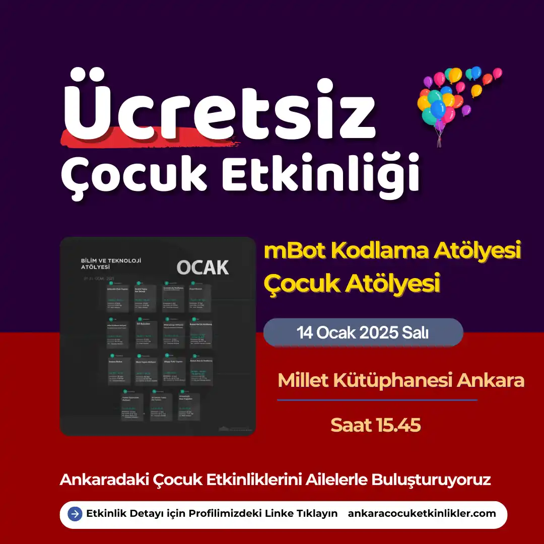 millet kutuphanesi 14 ocak mBot Kodlama Atolyesi