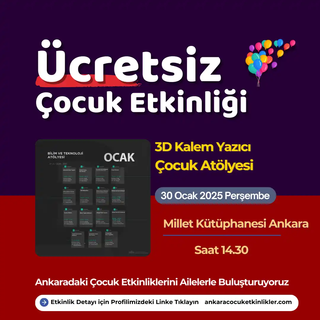 millet kutuphanesi 30 ocak 3D Kalem Yazici