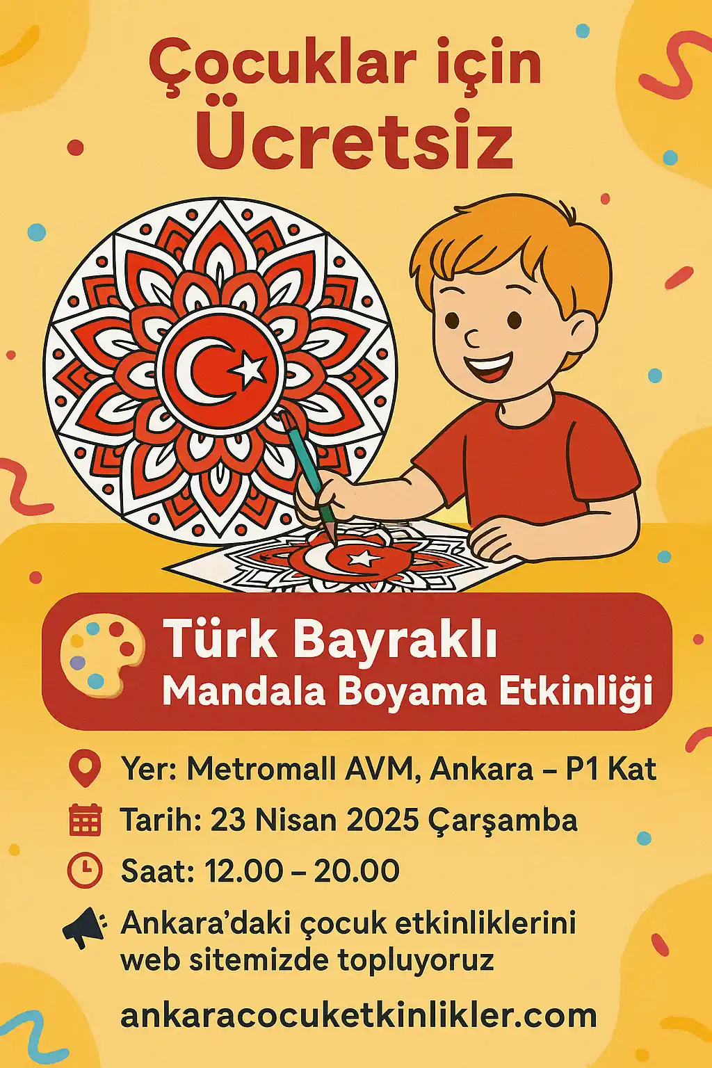 metromall avm 23 nisan mandala boyama