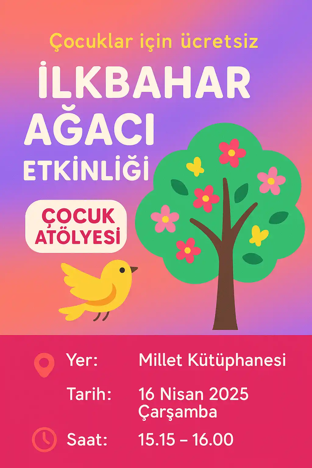 millet kutuphanesi 16 nisan ilkbahar agaci etkinligi
