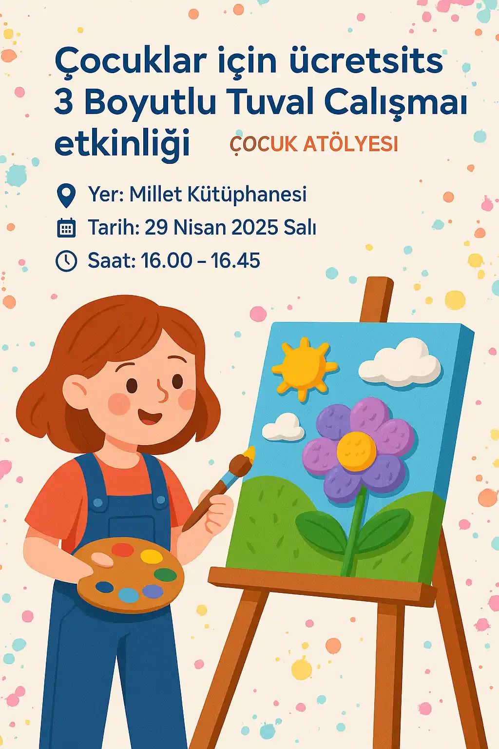 millet kutuphanesi 29 nisan 3 boyutlu tuval calismasi