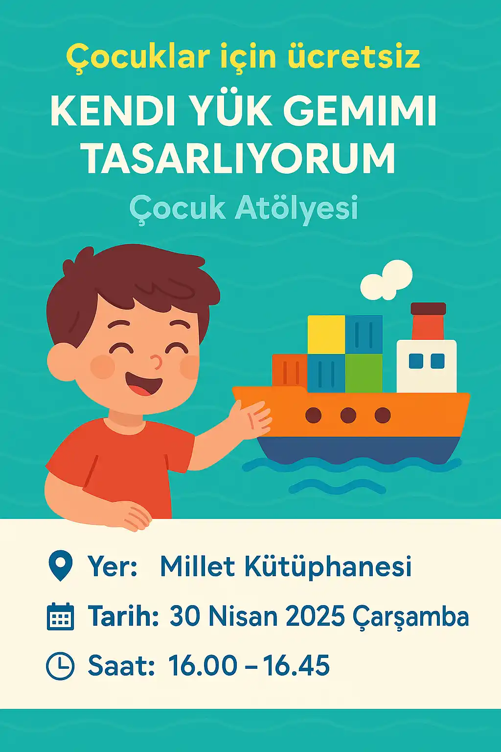 millet kutuphanesi 30 nisan kendi yuk gemimi tasarliyorum