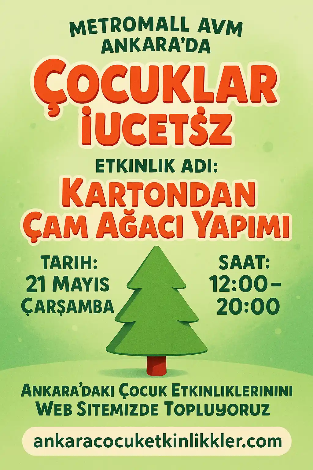 metromall avm 21 mayis kartondan cam agaci yapimi