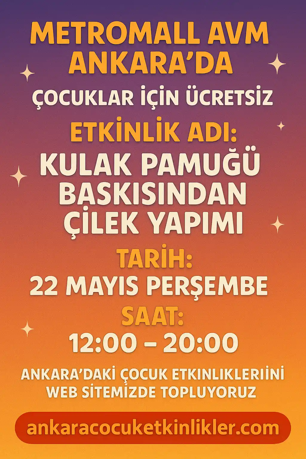 metromall avm 22 mayis kulak pamugu baskisindan cilek yapimi