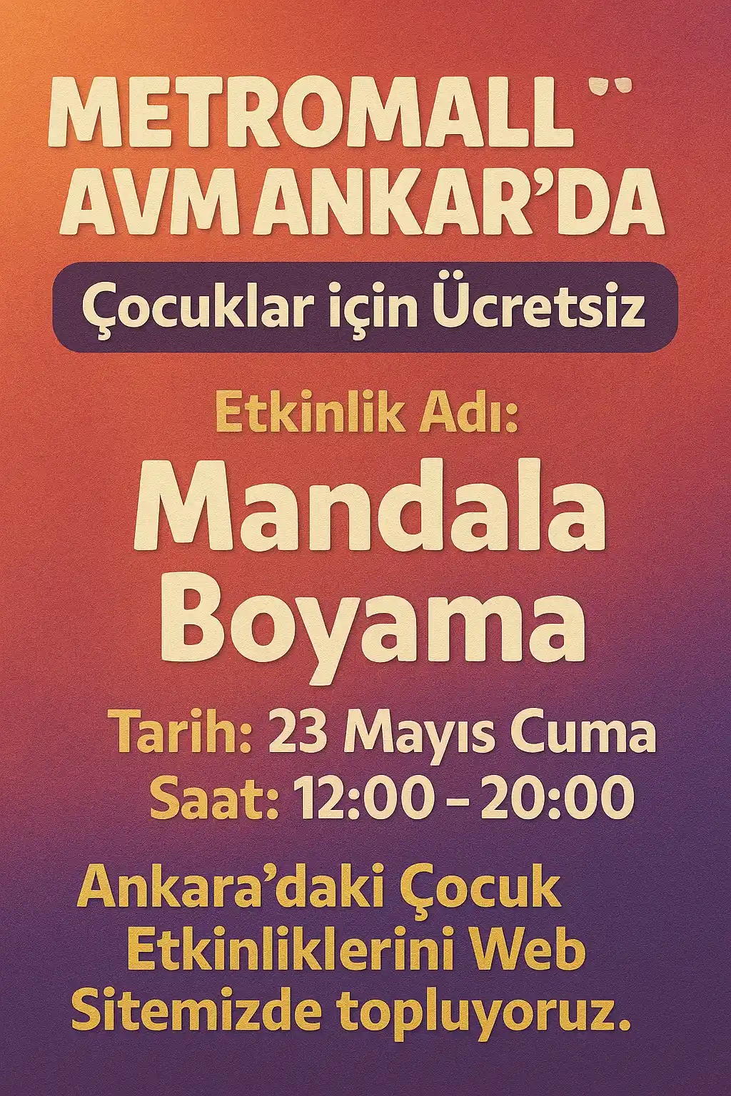 metromall avm 23 mayis mandala boyama