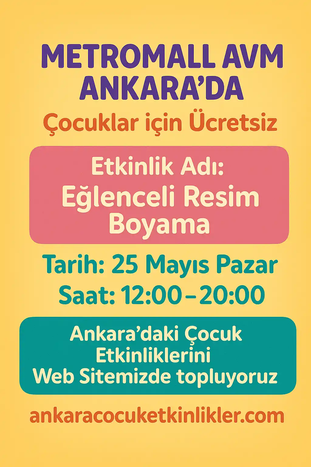 metromall avm 25 mayis eglenceli resim boyama