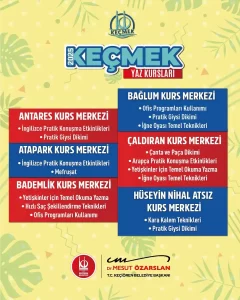 kecioren belediyesi kecmek yaz kurslari 2