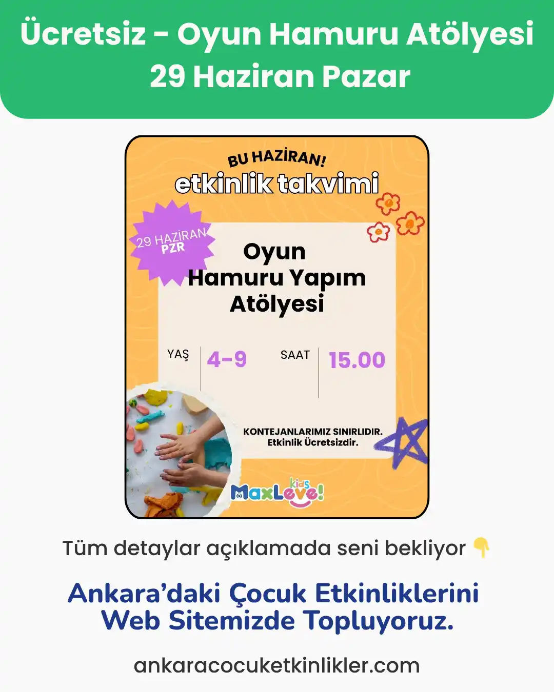 max level avm 29 haziran oyun hamuru atolyesi
